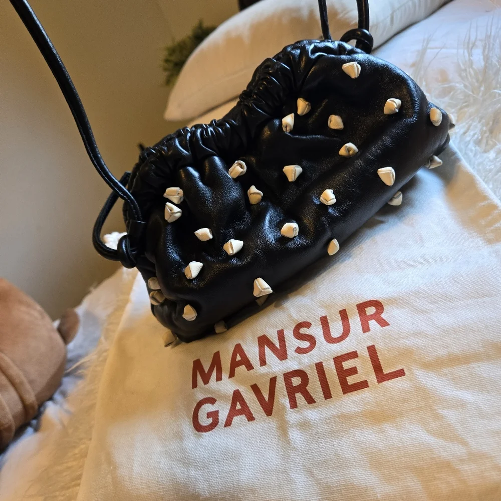 Mansur Gavriel Mini Cloud Knotted Leather Clutch NWT - Picture 3 of 8